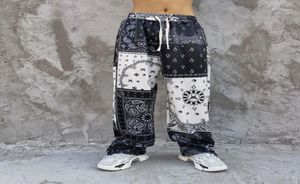 Patchwork Bandana Paisley Pattern Pants Streetwear Mens Jogger Casual Jogger Elastic Waist Sweat 2022 pantaloni Men039S6482352