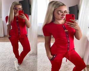 Enge Frauen Kleidung Zwei -Stück -Sets Frauen Schwitzen Anzüge Joggers Plus Size Clothing Neues Sommerkleid mit kurzen Ärmeln2441603