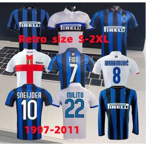 Old style finals 2009 MILITO SNEIJDER ZANETTI Retro Soccer jersey Eto'o Football 97 98 99 01 02 03 Djorkaeff Baggio ADRIANO 11 07 08 09 Inter BATISTUTA Zamorano finals