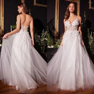 Party Dresses 3D Floral Appliques Prom Spaghetti Straps Tulle Evening Dress Women Glitter Long Maxi Gown Corset Vestido De Novia