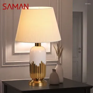 Lampade da tavolo Saman Lampada in ceramica moderna LED semplice Creative Creative Nordic Distanza Nordside Luce per decorazioni per la camera da letto per la casa