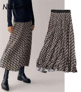 Spódnica Kobiety Faldas Mjer Moda moda wzorce geometryczne Drukuj wysoką talię z podszewką długie spódnice 2106281237949