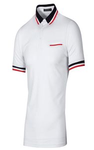 New Men039s Polo Shirt Neckline Stitching Short Sleeve TShirt Golf Casual Slim5801320