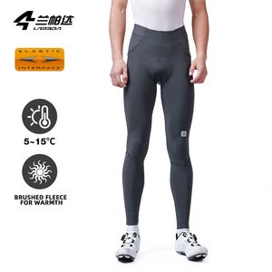 LAMEDA Double Arrows High Waist Thermal 5-15 Degree Cycling Mens Pants Autumn and Winter Velvet Road Mountain Bike 240516