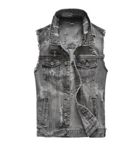 Giubbotti Men039s 2021 Summer Men strappata jean giacca da uomo giubbotto hip hop denim maschio grigio cowboy waistcoat marca serbatoio senza maniche 5xl3325060