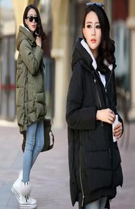 임산부 겨울 코트 긴 후드가있는 두껍게 하향 재킷 캐주얼 코트 임산부 임신 옷 겉옷 플러스 크기 S5XL T6167359