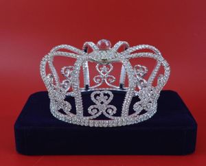 Korony księżniczki Tiaras Royal Imperial Headress for Woman Girls Bridal Wedding Hair Akcesoria Kryształowa kulka srebrna biżuteria moda3642560