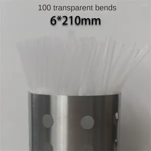 Tek kullanımlık fincan pipetleri yeniden kullanılabilir Moda çok yönlü 100 parça/paket 6 210mm lüks bükülebilir saman plastik