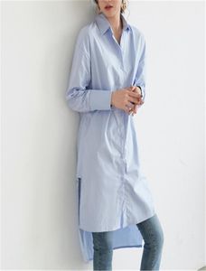 Abito da donna abito a maniche lunghe abiti da maniche lunghe sciolte di donne casual asimmetriche abiti da donna bianca estate in cotone plus size nz1997711175637