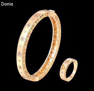 Bracciale di lusso Donia Bracciale di lusso a quattro fiore esagerato in acciaio in acciaio in acciaio in acciaio in acciaio microinlaude zircone europeo e americano1019838