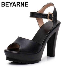 Beyarne Summer Shoes Woman High Heel Sandals Ladies Sandals with Platform Cheels Pieps Toe Sandalias حجم كبير 2107129389181