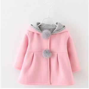 小売された新生児の女の子コート赤ちゃん秋の春のジャケットキッズ幼児ウサギ長い耳のパーカー