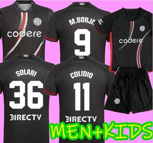 New River Plate Terza maglia calcistica Nera 24 25 Black M Borja Solari Lanzini Colidio 2024 2025 Fan Shirts Kit per bambini per adulti