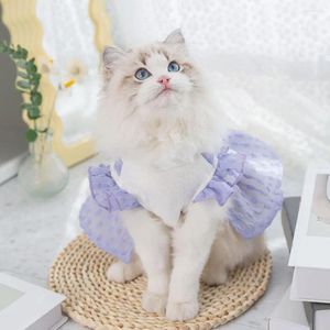 Dog Apparel Dress Round Neck Ruffle Edge Decorative Pe Cat Two-legged Costume Pet Supplies