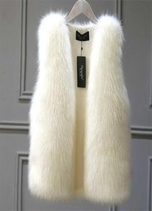 Winter weibliche Pelz Weste Mantel warme weiße schwarze graue Jacke großer Größe 2xl ärmellose 2111091084170