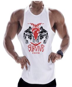 Men039s Tank Tops Summer Mens Cotton Bodybuilding Gyms Fitness Workout Sleeveless T Shirt Clothes Casual Print Stringer Singlet5395133