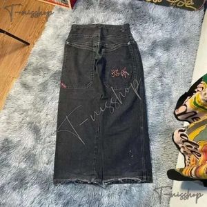 Men's Jeans JNCO Designer Jeans Baggy Y2k Men Jncos Streetwear High Waisted Hip Hop Embroidered Gh Quality Clothing Harajuku Aesthetic Wide Straight Leg Jeans 8A9