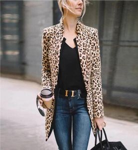 Vintage Snake Leopard Print Women Blazers and Jackets Manga Longa Casa Blazer de Moda Feminina Tops 6830485
