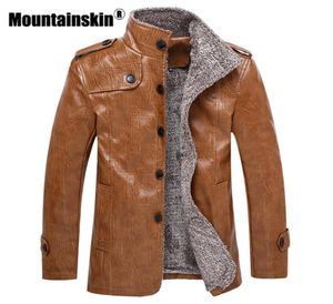 MEN039S Leder Faux Ganze Winterjacken 7xl 8xl Stand Collar Long Coats Männer Windbreaker Fleece PU Männliche Jacke Sa3757473131