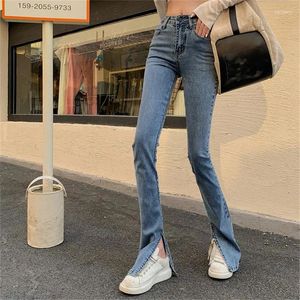Женские джинсы Женщины твердые Y2K 2024 весна весенняя хараджуку высокая джинсовая пленка растягивание стройные брюки Jean Pant Street Blous