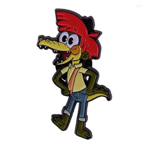 Broches de aventura animada Música Crocodile Boy Boy Alor Cartoon Broche Badge Hats Roupas Roupa Backpack Decoração Jóias Presente Presente