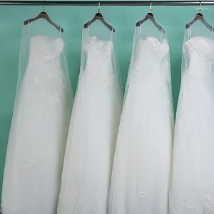 Gonna da tavolo lungo la protezione abiti da sposa copertura per polvere morbida trasparente