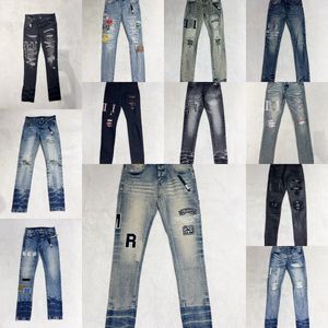 gestapelte Jeans Männer malen lila Marke Jeans Designer Jean Purple Jeans Herren Hosen Männer Frauen Distelte Pant