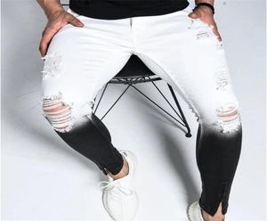 NEUE SOMMER MENS MENS DICKNY JEANS MEN RICKED RINY JEANS LOED zerstört ausgefranste Slim Fit Denim Pant mit Reißverschlussbleistifthosen Hosen L4136145