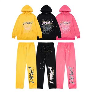 Capuzes de aranha y2k designer masculino rosa moletons de luxo com capuz feminino capuz casual com capuz Hip Hop letra de espuma longa com capuz