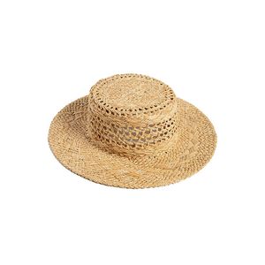 Chapéu de palha oco de palha dobrável Pacote abrangente Brim Summer Beach Hat Crochet Bucket Hat 22599