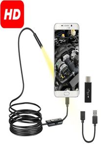 7mm Endoscope Camera Micro USB OTG Type C Waterproof 6 Adjustable LEDs Inspection Borescope Camera For Android Phone Computer281G9655432