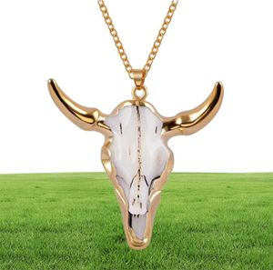 Collana designer Cowelry di lusso Vintage Bull Skull Men039s Ciondolo GEM GEM BATTLE BOTTORE AMERICANO AMERICANO NAZIONALE OCCADE STELICO 2068486