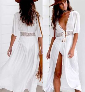 2019052018 Новые женщины пляжные бикини прикрытие Long Kaftan Платье Summer Boho Maxi платье Swimwear2560943