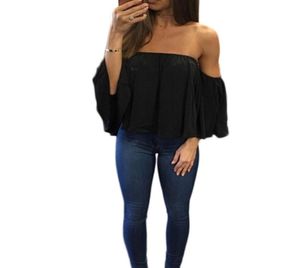 2018 New Fashion Women Tops Off Off Off Should Sleeve Shirt Pleated Chiffon Blouse Plus Size Woman Clothing3967500