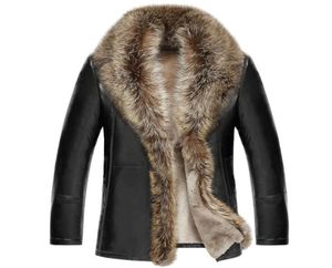 Streetwear Men039s Zima Nowa luksusowa ciepła, oryginalna skórzana kurtka mężczyzna owca skóra gruba aksamitna futra płaszcz męski biznes CA6879286