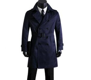 Men039s kläder Spring och Autumn Trench Coats Mens Overcoat Design Business Casual Double Breasted Korean Long Coat Plus Size6017201