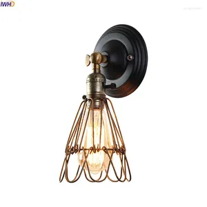 Vägglampa vintage loft lampor järn industriell ljus sovrum sängljus wandlamp fixturer för hemdekoration restaurang bar