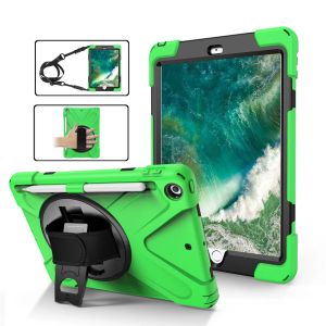 Shockproof Kids Safe PC Silicon Hybrid Shoulder Strap Stand Tablet Cover For iPad 9.7 2018 2017 A1822 A1823 A1893 A1954 Case