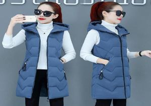 Casual Chalecos Para Mujer Down Cotton Vest Women Long Korean version av Gilet Femme Winter Sleeveless Jacket Allmatch Vest3255394