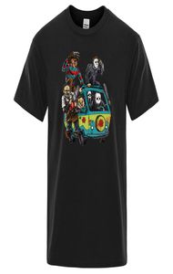 MIMO HORROR MANIAC PARK PARCHIO JASON CLOWN VISTO TOPS MENS HALLOWEEN SHIRTI DI TEE FUNICA