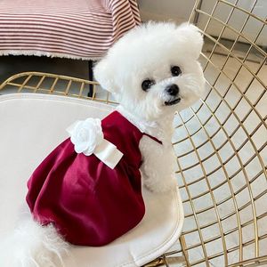 Vestido de verão de vestido de verão gato yorkie pomeranian shih tzu maltese bichon poodle schnauze roupas de cachorro vestidos de roupa de estimação