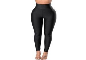 Leggings de cintura alta de outono Black Tight Cincher Sport Pants Women Elastic Fitness Leggin Compression Troushers7217542
