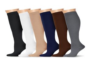 6 coppie calze a compressione graduate alti ginocchia per donne e uomini calze di volo da viaggio per infermieri medici che gestiscono il fitness 2110083
