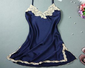 Kobiety seksowne poślizg Kosze kusze haftowe vneck babydolls damskie jedwabna bielizna śpiąca odzież nocna szalki snu sosta Peignoir 2982483