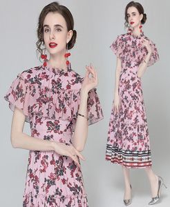 8 -Trend Boutique sukienka z krótkim rękawem Retro Ruffle damska sukienka kwiatowa letnia sukienka do ciasta wysokiej mody sukienki na imprezę 6542212