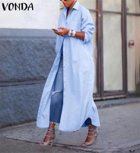 VONDA Long Blouse Women Asymmetrical Tunic 2020 Female Autumn Long Sleeve Shirts Vintage Casual Loose Blusa Party Tops Plus Size T7285851