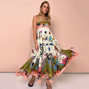Austrália Vestidos Mulheres Summer Graffiti Print Big Swing Cotton Linen Dress Ship Free