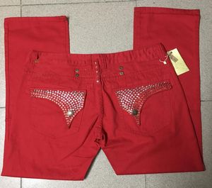 Men Designer Jean Mens Robin Jeans with Crystal Studs Wings Clips Straight leg Denim Pants size 30425600733