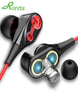 35mm Dual Drive Stereo Wired earphone InEar Sport Headset With Mic mini Earbuds Earphones For iPhone Samsung Huawei Xiaomi6473782