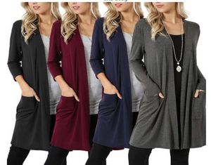 Fashion Spring Women Long Cardigan Stylish Top Casual Contrast Longeheals Thin Outwear Coat Top Clothing för S1866125